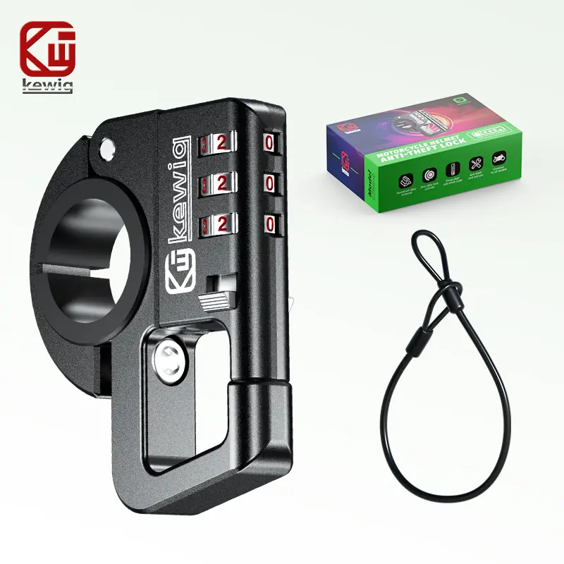 Kewig Helmet Lock: Heavy-Duty Aluminum Alloy Anti-Theft Combination Lock—Universal Portable Security Lock for Motorcycles summerwins
