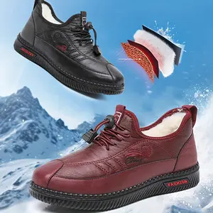 Women'S Fleece-Lined Warm Ankle Boots Feature a Upper Design, Providing Windproof Warmth. The Letter Embroidery Adds a Stylish, Black And Red. Random Letters, Women Shoes