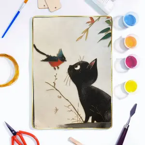 6x8" Cloisonne Filigree Enamel Paint by Numbers Kit - All in One Kit with Tools - DIY Craft Supplies-Starter Set for Adults and Beginners - Best Cloisonne Making Kit with Easy Instructions