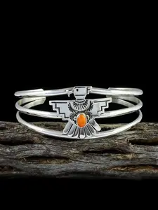 Native American Thunderbird Spiny Oyster Cuff Bracelet