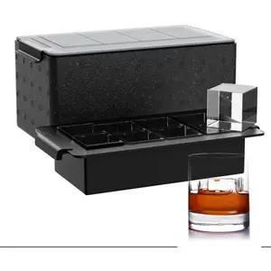 Clear Ice Cube Tray Set, 2Inch Clear Ice Cube Maker, Silicone Large Ice Cube Tray, Square Ice Tray for Bourbon Old Fashioned Whisky