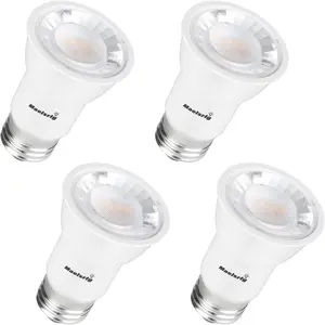 PAR16 LED Long Neck Recessed Spotlight Bulb, 6W(60W-75W Equivalent) Dimmable, 600 Lumens, 40° Beam Angle, Track Light Bulbs Warm White 3000K, E26 Medium Base, Pack of 4