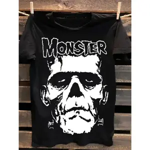 Bride of Frankenstein men's vintage T-shirt, short-sleeved T-shirt, casual and comfortable