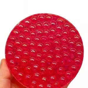 Bubblegum Bliss Gel Sensory Pad for ADHD & Anxiety Relief with 10mm Pink Bubble Beads Remeltable Up to 35x for Skin Picking Dermatillomania and Nervous Energy Calming Effect