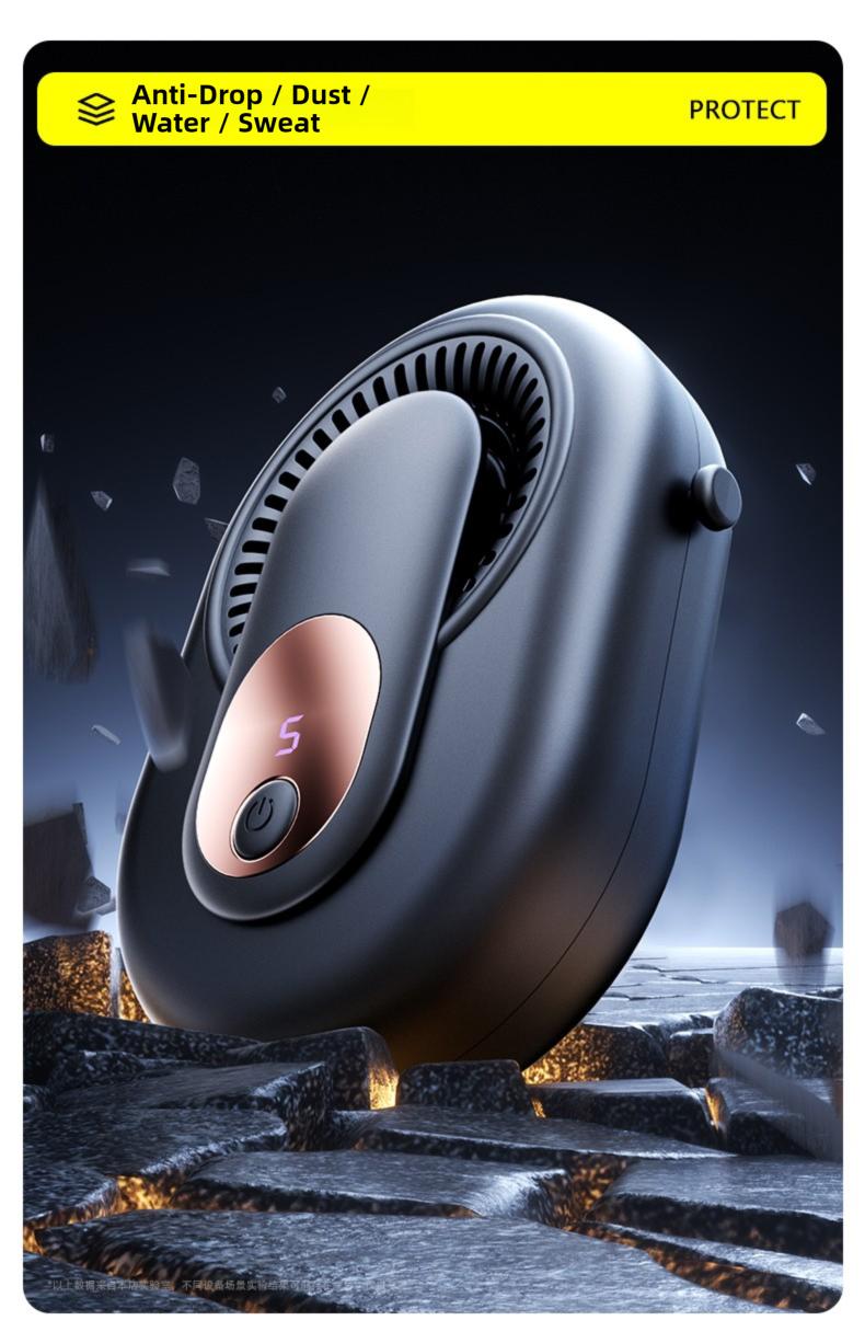 HOOYS Portable Leafless Fan, 5 Speed Mini Waist Fan, USB Rechargeable, Quiet Cooling for Travel, Outdoor & Commute, Phone Cooler