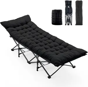 Oversized XXL Folding Camping Cot with Mattress, Heavy Duty Sleeping Cot Bed Portable Adults Outdoor Bed with Carry Bag, Travel Camp Cots