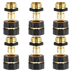 Garden Hose Quick Connector, 3/4 Inch Male and Female Garden Hose Fitting Quick Connector Rubber Washers Leak Proof Durable Aluminum