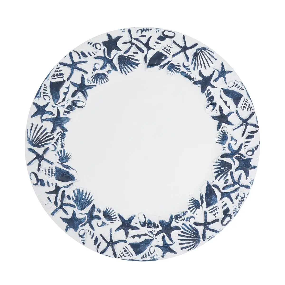 212 MAIN Sea Shell Embellished Charger Plate Set - Navy Blue, 4-Piece, Stylish Dinnerware, Dinnerware Sets, Tableware Set