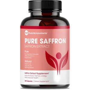 Pure Saffron Extract Capsules 100% Saffron Supplements for Men and Women Boost Energy and Mood Support Eye and Heart Health Natural Wellness Formula Non GMO Gluten Free Made in USA High Potency Dietary Supplement 60 Count Daily Nutrition