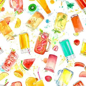Summer Fruit Drinks - 44 Inches Wide 100% Cotton - Springs Creative