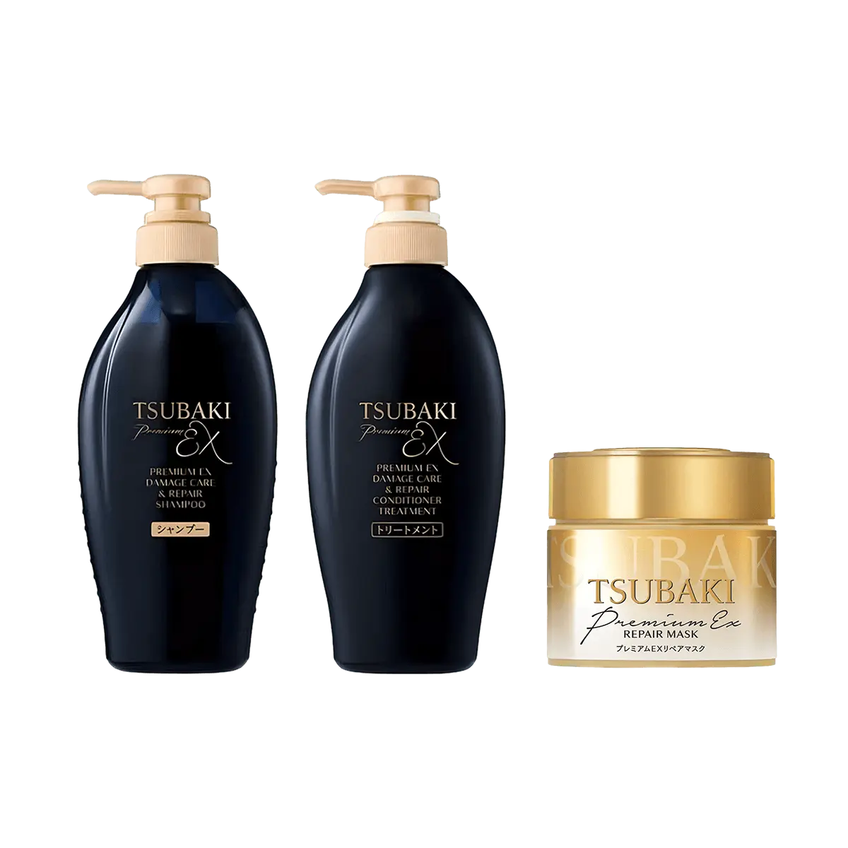 Intensive Repair Haircare Set with Shampoo, Conditioner & Mask - Restores Severely Damaged, Color-Treated Hair and Controls Frizz - Features Camellia Extract and a Radiant Scent (400ml, 400ml, 180g), Glossy Hair, Anti-Frizz, Hair Glow