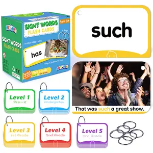 BenBen Sight Words Flash Cards, 350 Dolch & Fry High Frequency Site Words for Pre-K, Kindergarten, 1st Grade, 2nd Grade, 3rd Grade, Educational Learning Cards Homeschool Supplies for Ages 3-9
