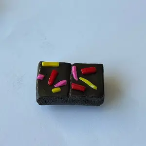 Cosmic Brownie Theme Clay Magnet with Colorful Sprinkles Design