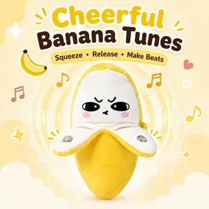 Mumuzitoy Banana interactive Music Plush Toy Set -Banana,Strawberry & Carrot Electric Plush Toys forParent-Child Interaction, Couples & FriendsPrank Toy, Valentine's Day & Easter Party FunGift for Kids & Adults stuffed animals cute girlygifts