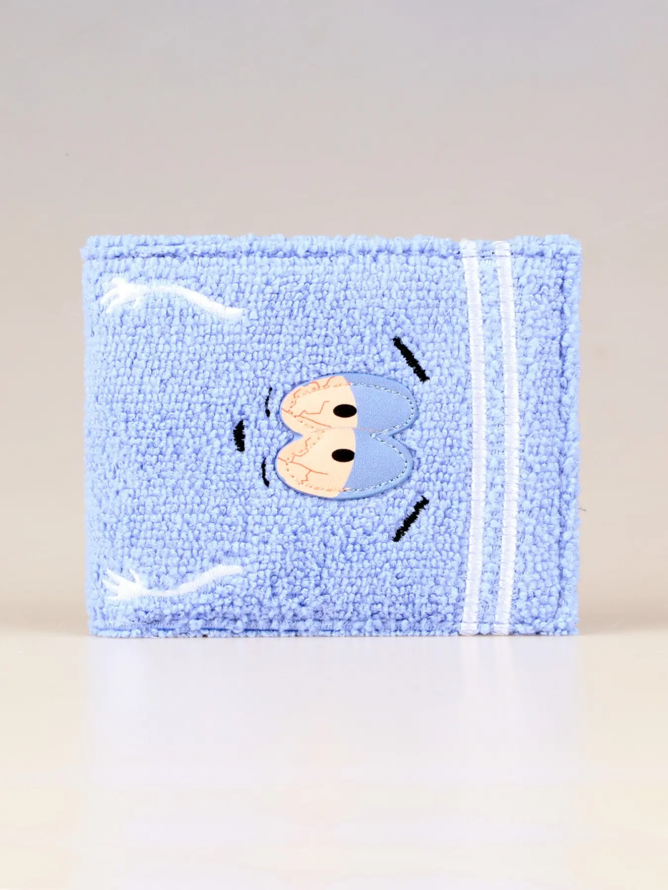 Men's Blue Towel Cloth High-Quality Bifold Card Slot Wallet, Fashion Personalized Cartoon Patterns Card Holder with ID Window, Stylish and Durable Wallet