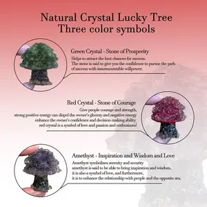 Handmade Crystal Tree Bonsai Money Tree, Feng Shui Wealth Decoration, Home Office Desktop Ornament, Christmas Gift