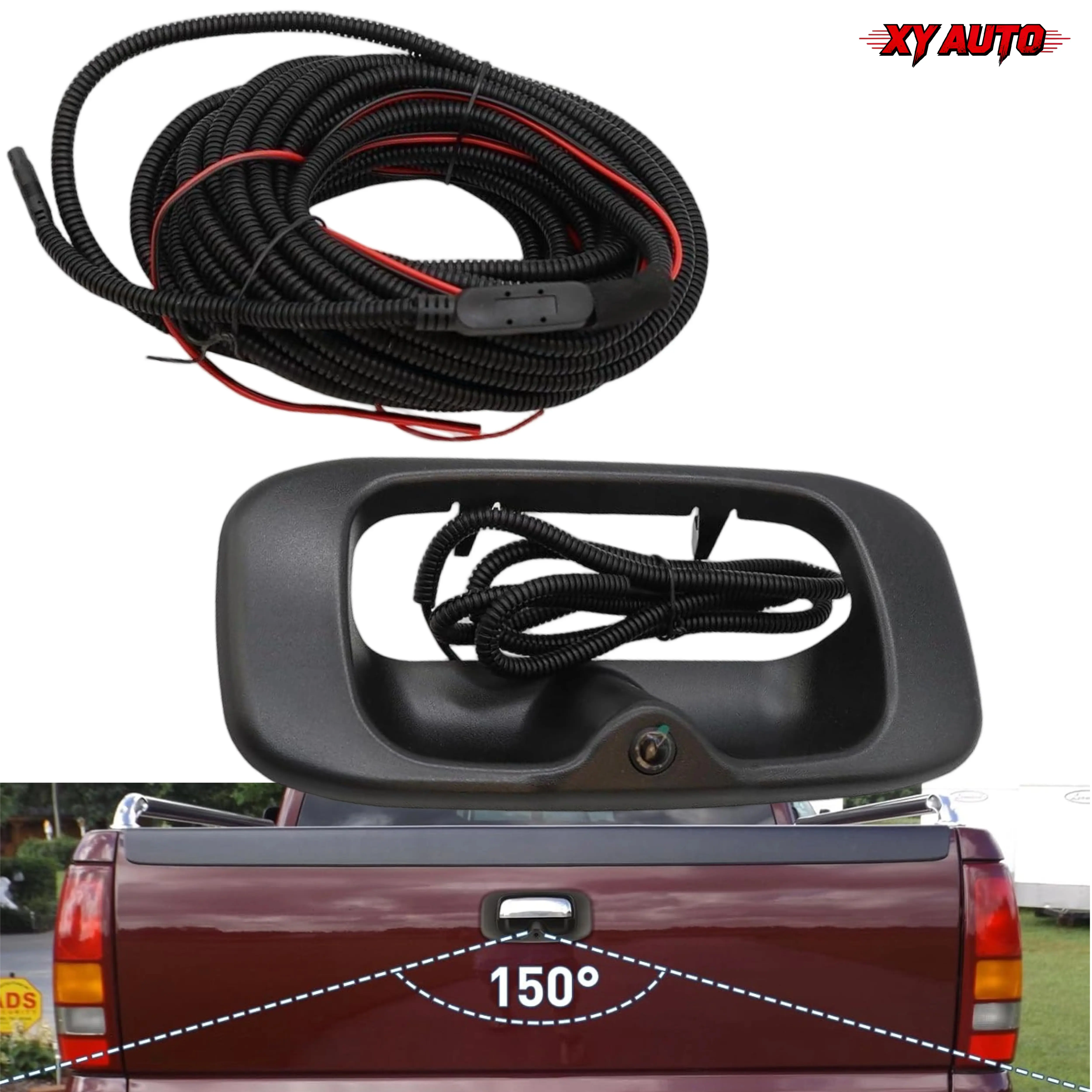 1PCS 1916102 Tailgate Handle Backup Camera, Compatible with 1999-2006 Silverado Sierra 1500 2500 3500 HD Pickups, Rear View Reverse Camera with 12V Power Cable RCA Plug, Parking Assist Waterproof