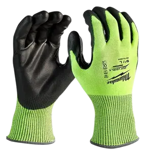 Milwaukee 48-73-8941 High Visibility Cut Level 4 Dipped Safety Gloves - M