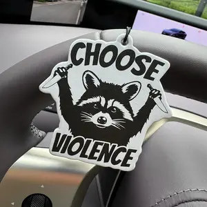 Raccoon Pattern Eid Mubarak Car Perfume, Car Accessory, Car Fragrance, Neutral Hotel Scent, Non-Toxic Air Freshener, Natural Essential Oils, Long-Lasting 60-90 Days