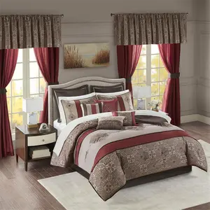 Madison Park  24 Piece Room in a Bag Comforter Collection - Red, Queen Size