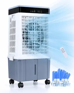 Air Choice Swamp Cooler, 3000CFM 31" Evaporative Air Cooler, 5.3Gal Removable Tank & 4 Ice Box, 120° Oscillation, 3 Speeds, Remote, 12H Timer, 3-in-1 Air Cooling Fan for Outdoor, Office, Bedroom, Grey