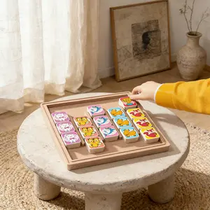 Graphic Classification Game Fun Animal Matching Press Toy for Kids Logical Training Visual Learning Hand Eye Coordination Interactive Parent Child Game Educational Puzzle Blocks Perfect Gift for Kids