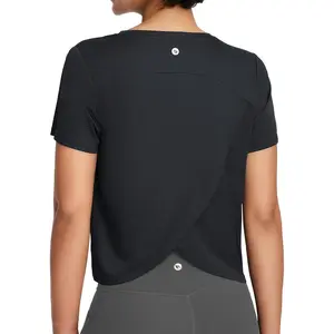 baleaf Women's Athletic Sun Shirts Short Sleeve Running Tops Workout Cropped Split Back UPF 50+ Quick Dry Lightweight [PC:bfr028]