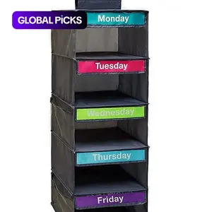 Clothes Storage Hanging Bag, Household Daily Clothing Classification Storage Bag, Monday-to-Friday Clothes Organizer for Home Decor, Closet Organizer, Space Saving Organizer, Dustproof Organizer #GLOBAL PICKS