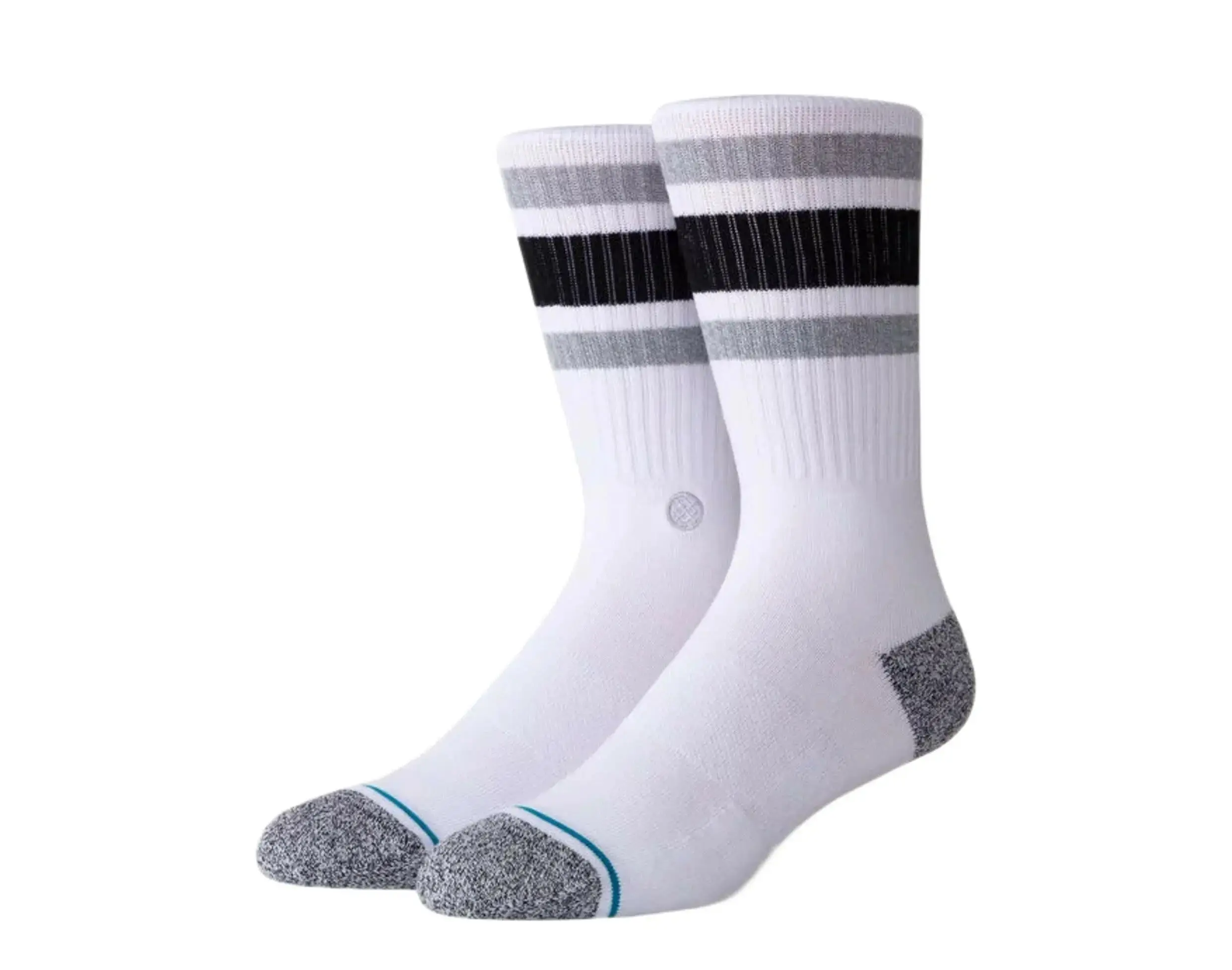 Stance Boyd ST Crew Socks in White/Grey | Men's