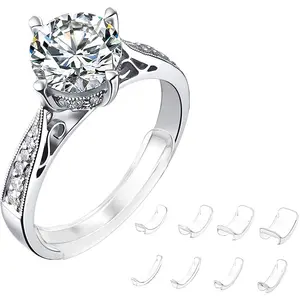 Invisible Ring Size Adjuster, 8 Counts Virtually Invisible Ring Adjuster with Assorted Sizes, Easy to Use & Soft Size Adjuster for Ring