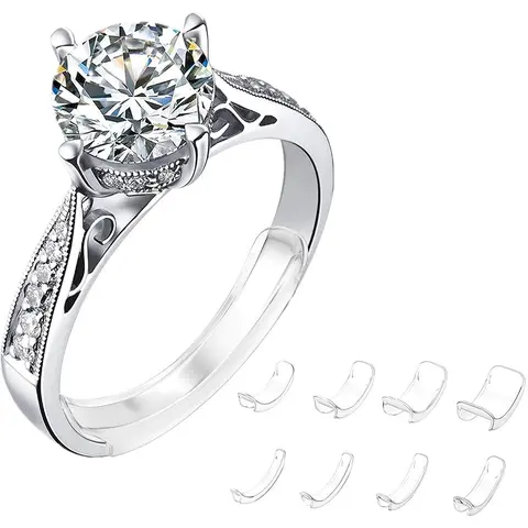 Invisible Soft Ring Cushion Set, 8-Piece Size Adjuster, Comfortable Diamond Ring, No Hand Injury, Jewelry Tool