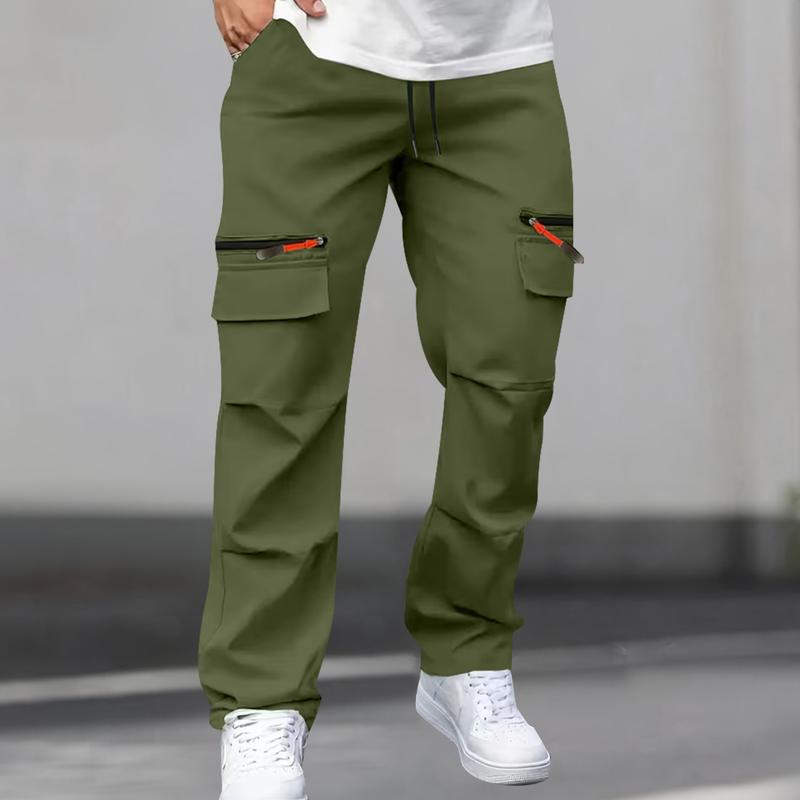 Men's Outdoor Hiking Loose Fit Cargo Pants, 4 Pack - Relaxed fit with an extended size range, multiple pockets, faux zipper pocket design, drawstring waistband, lightweight and breathable, perfect for hiking, camping, and everyday casual wear all-season w