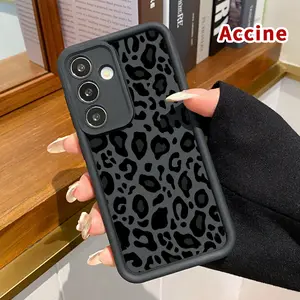 Phone Case Compatible with Samsung Galaxy S23 Ultra S24 Plus S25 S22+ Black - White Leopard Lure Anti-Scratch Shockproof Soft Silicone Protective Cover