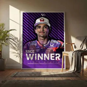 Talented MotoGP Rider Jorge Martin Poster HD Heavy-Duty Self-Adhesive Waterproof Wall Decor – Tool-Free Install, Durable & Reusable Conceals Wall Flaws | Elevates Home Style | Ideal for Living Rooms, Bathrooms & Kitchens