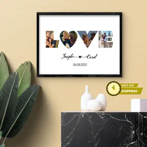 Couple Photo Collage, Love Photo Collage, Heart Photo Collage for Couples, Personalized Anniversary Gift, Custom Wedding Photo Frame, Anniversary Gifts, Family Gift, Couple Gift, Heart Collage, Personalized Decor, Wedding Gift
