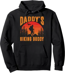 Daddy's Hiking Buddy Retro Pullover Hoodie - 62B0DSJTHKC9