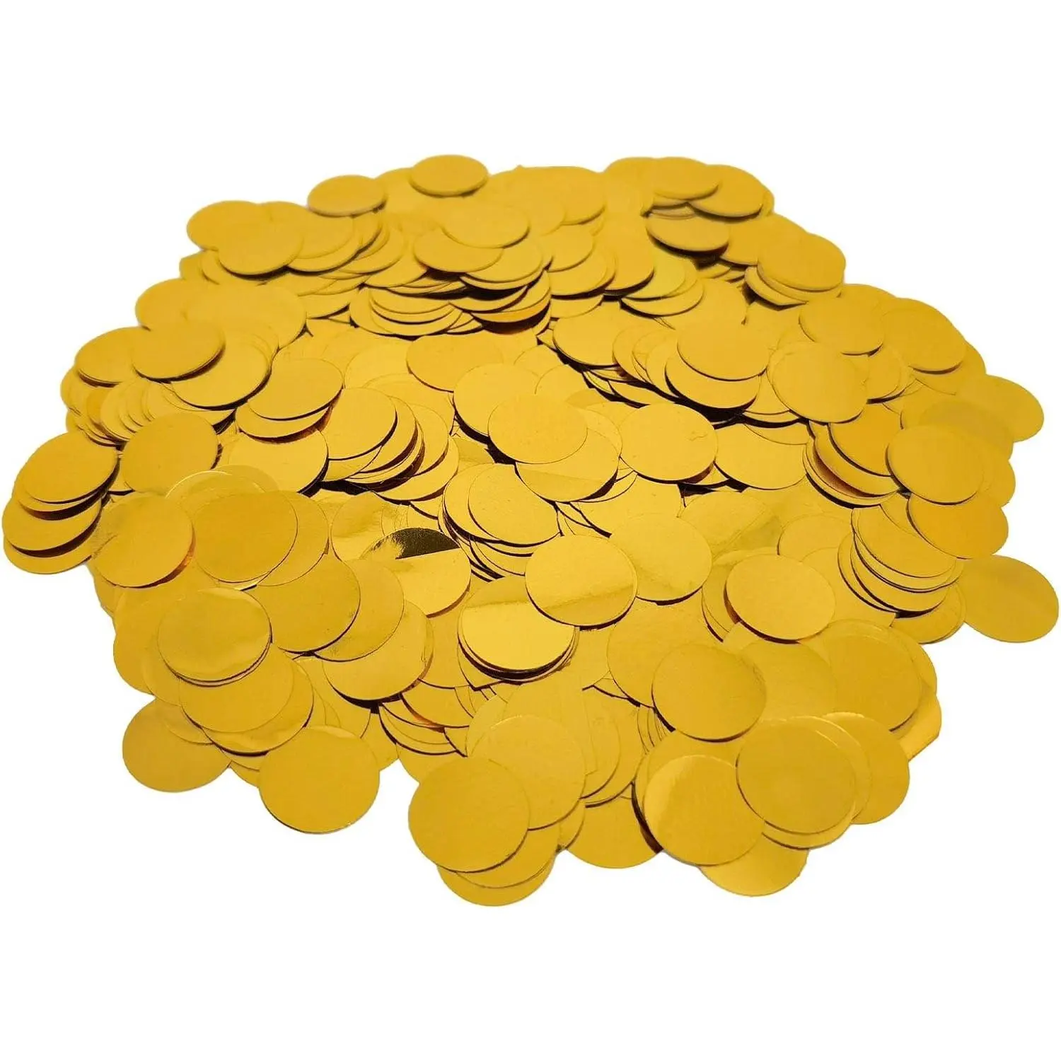 Shiny Gold Foil Round Dot Confetti, 1.5 cm 1.76 OZ Glitter Table Decor for Birthday, Wedding Party Supplies (Home Decoration Accessory)