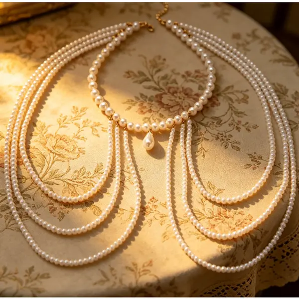 Women's Classic Pearl Tassel Shoulder Chain - Discoloration-Resistant, Hypoallergenic, Adjustable Female Costume Body Jewelry for Evening Parties, Anniversary, Birthday | NC25Y1382