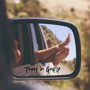 2Pcs“Trust in God”Rearview Mirror Sticker,Auto Stickers and Decals Decorative Decals, Adhesive Vehicle Decor Accessories, Automotive Exterior Embellishments