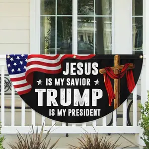 Trum Flag Jesus Is My Savior Trum Is My President, American Flag Cross, 4Th Of July, 1776-2026 Patriotic