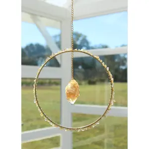 Citrine & Calcite Suncatcher for Home Decor and Hanging