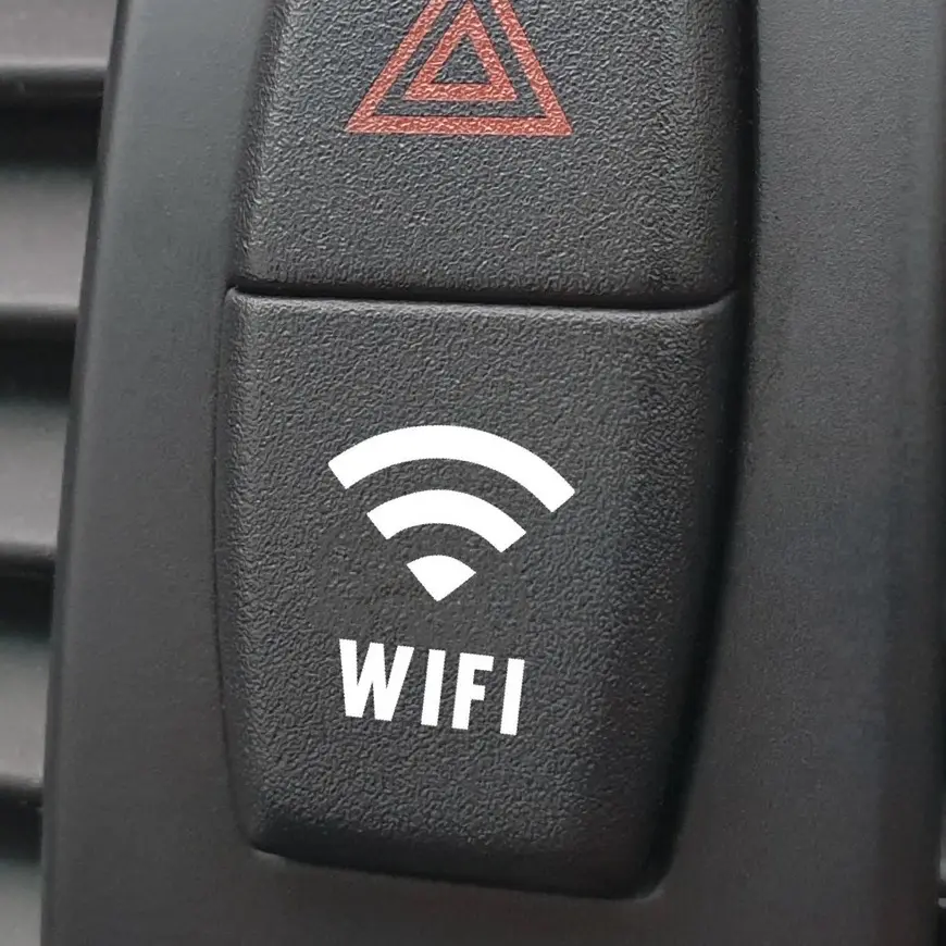 2 PACK WIFI Signal Blank Car Button Decals 2 PACK WIFI Signal Blank Car Button Decals