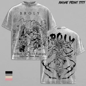 Broly - DBZ Vintage Washed Tee, Anime Graphic T-Shirt, Oversized Unisex Top , Washed Oversized Unisex Streetwear,, Anime Fan Gift