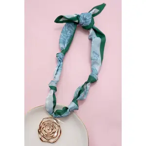 Handmade Scarf Charm Necklace - Flower