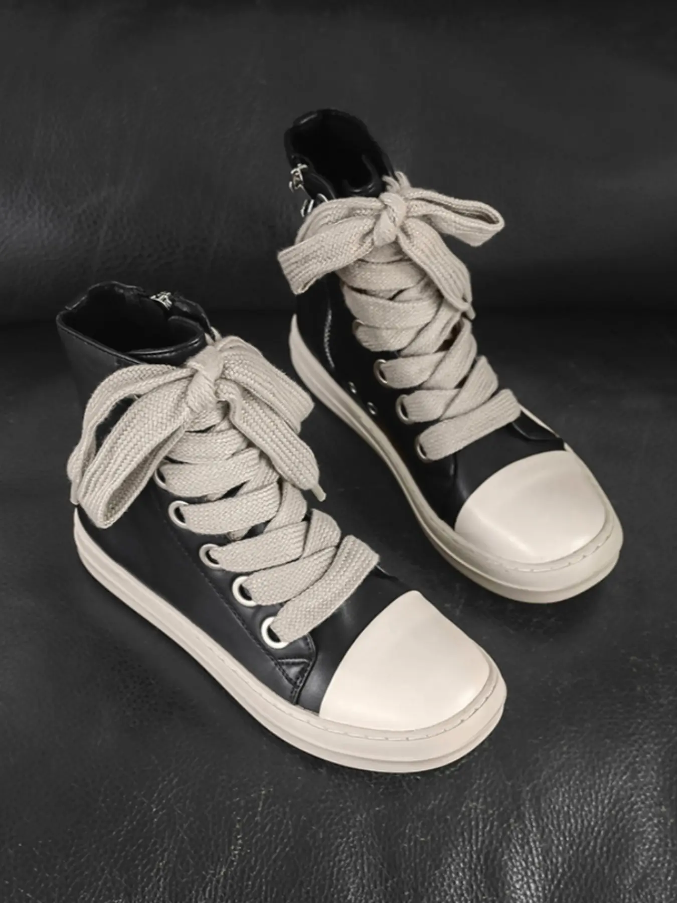 Men's Fashion High Top Lace-Up Zipper Sneakers, Lightweight Outdoor Walking Shoes, Casual Sporty Style, Large Size Available, Trendy Walking Sneaker, Sneakers Height Shoes, All Seasons Sneakers, Stylish Sneaker