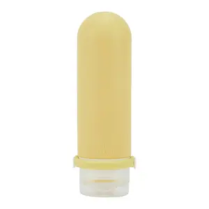 VOCOSTE Portable Leak-proof Strap Silicone Pump Bottle for Travel Gym 90ml 3oz Yellow