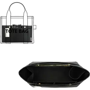 Purse Organizer Insert For Handbag & Tote Shaper,Tote Bag Organizer Insert For Speedy Neverful, 6 Sizes(X-Large,Silky Black)
