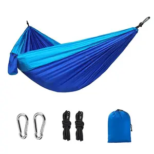 Outdoor Camping Heavy Duty Hammock, Single and Double Parachute Fabric, Color-Matched Design for Relaxation and Adventure, Durable Hammock