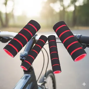 Ergonomic Wave Grip Anti-Slip Bike Handlebar Tape for Mountain & Road Bikes, Universal Foam Sponge Replacement Grips, Quick Installation Compatible with Multiple Bicycle Models.
