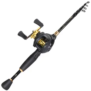 Sougayilang Fishing Rod and Reel Combo Telescopic Spincast Rod with  Baitcasting Reel Combos Fishing Rods Kit,Outdoor fishing supplies, fishing equipment